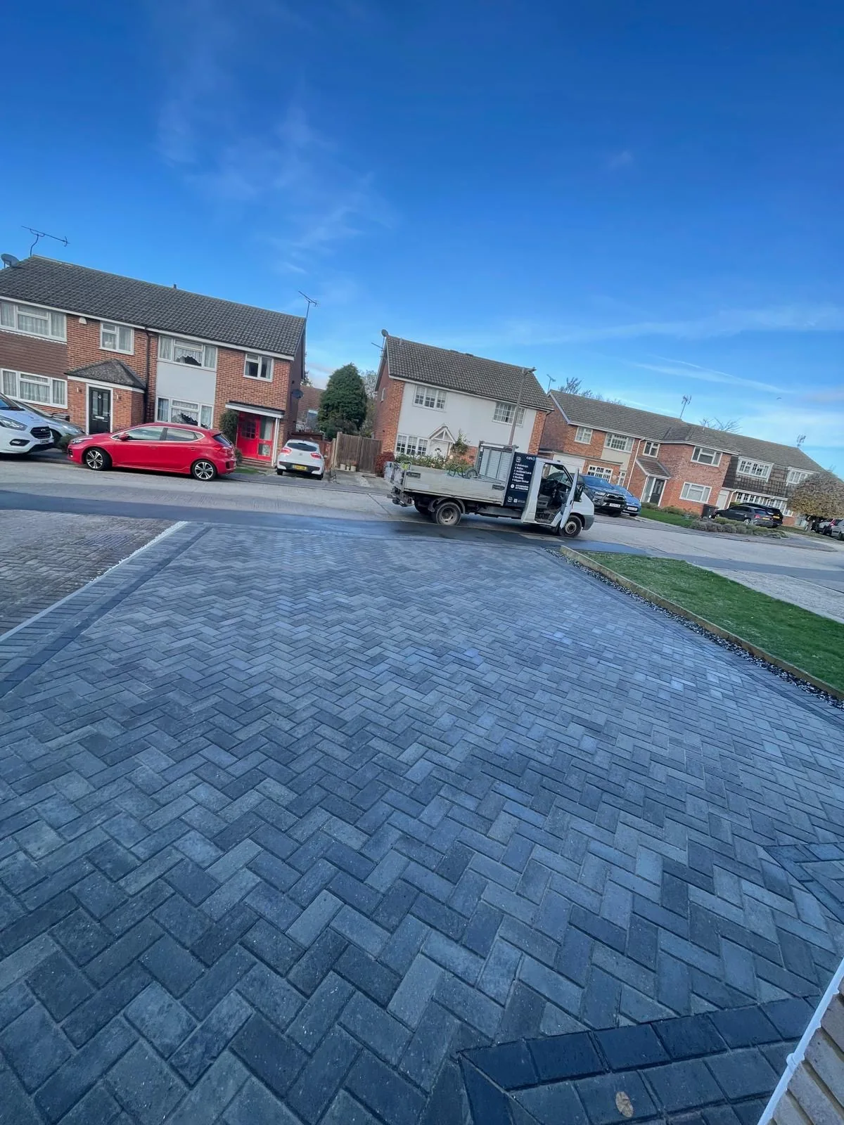 Completed paved driveway