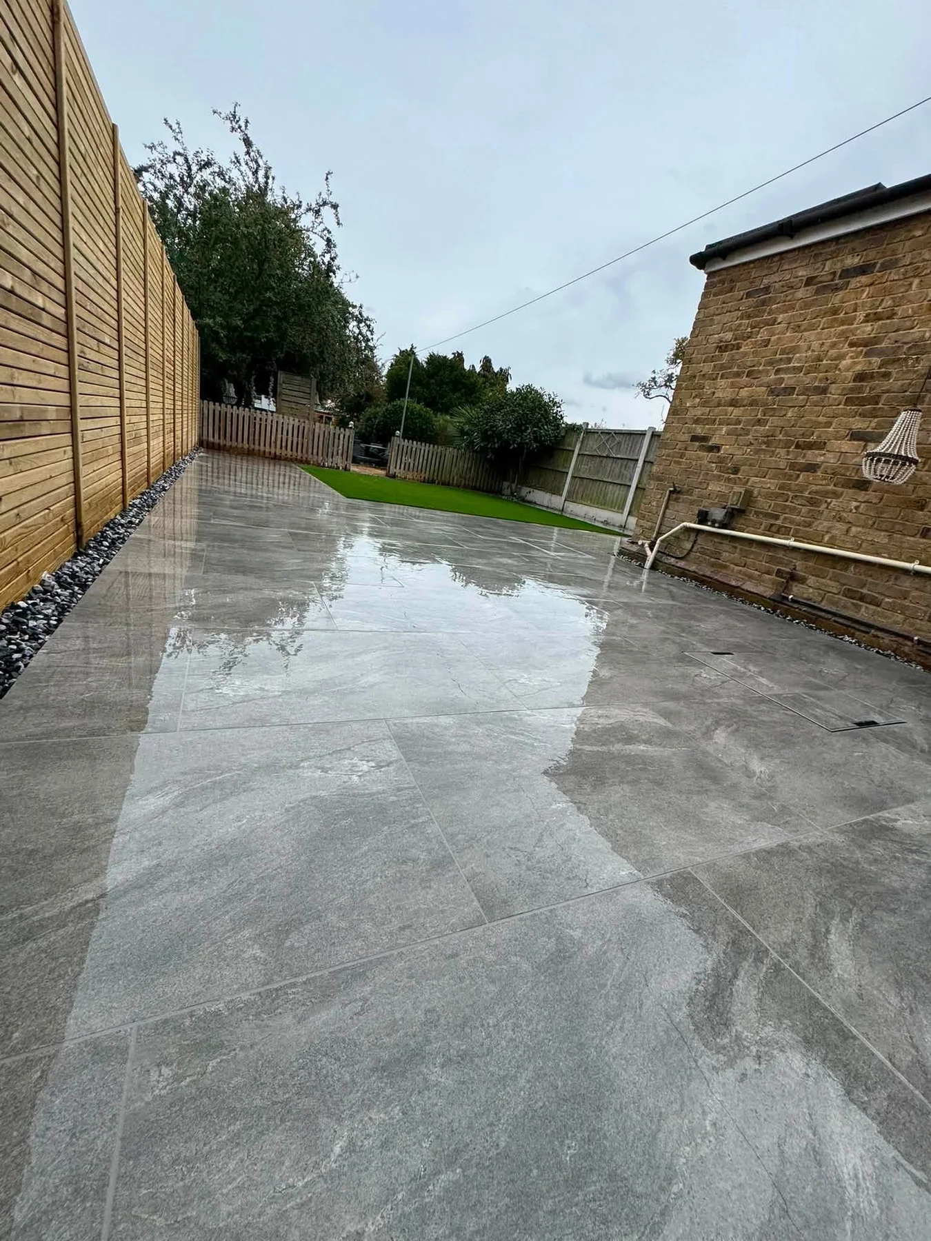 Large paved area beside a property