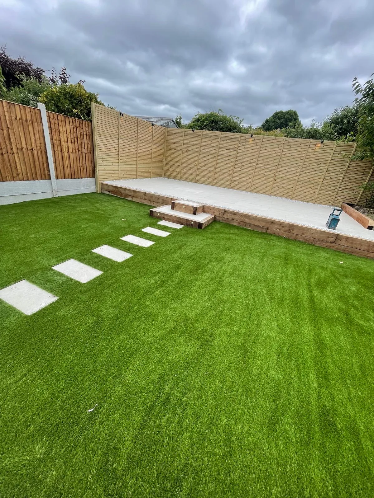 Finished landscaped garden