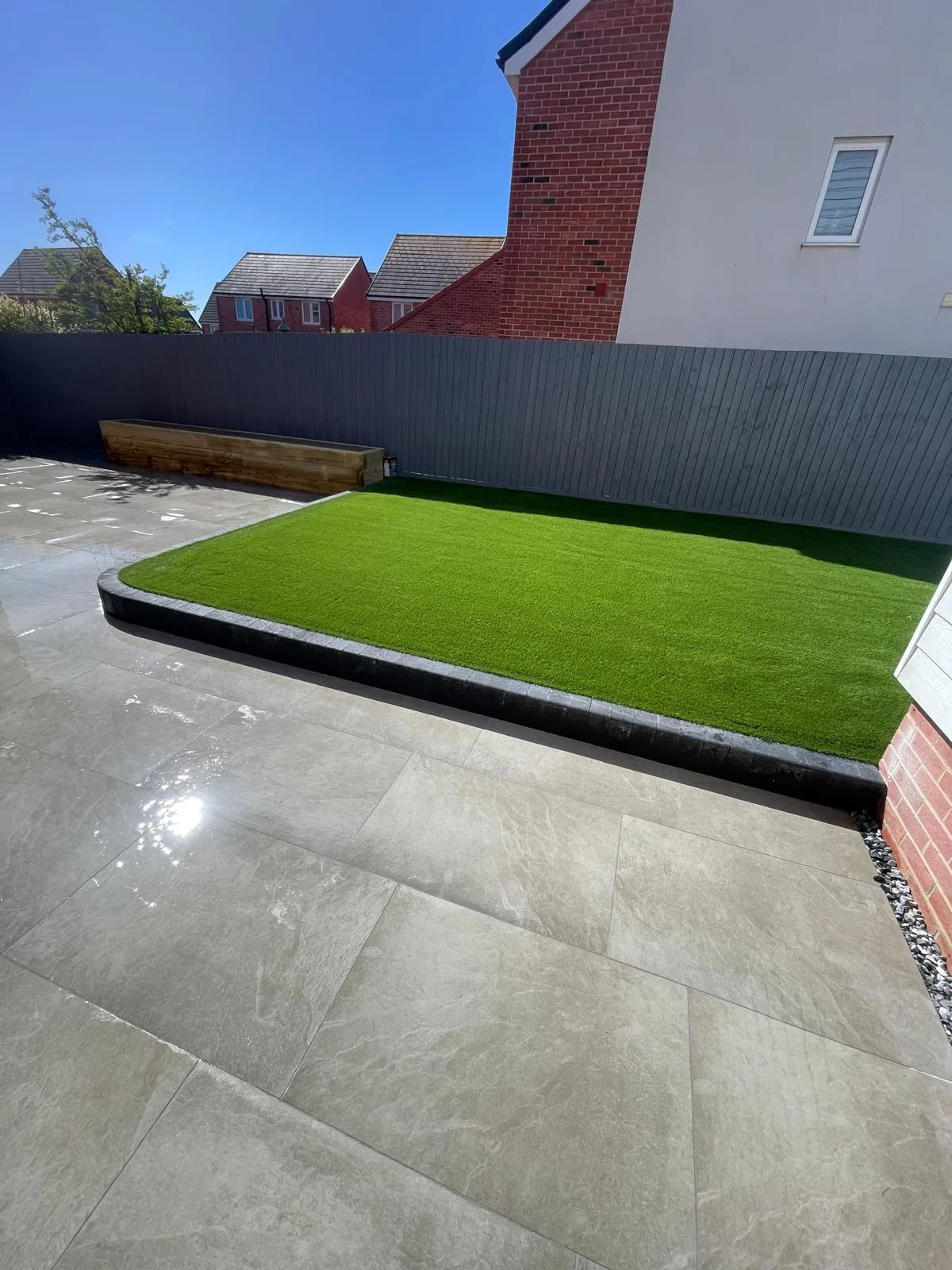 Finished landscaped garden