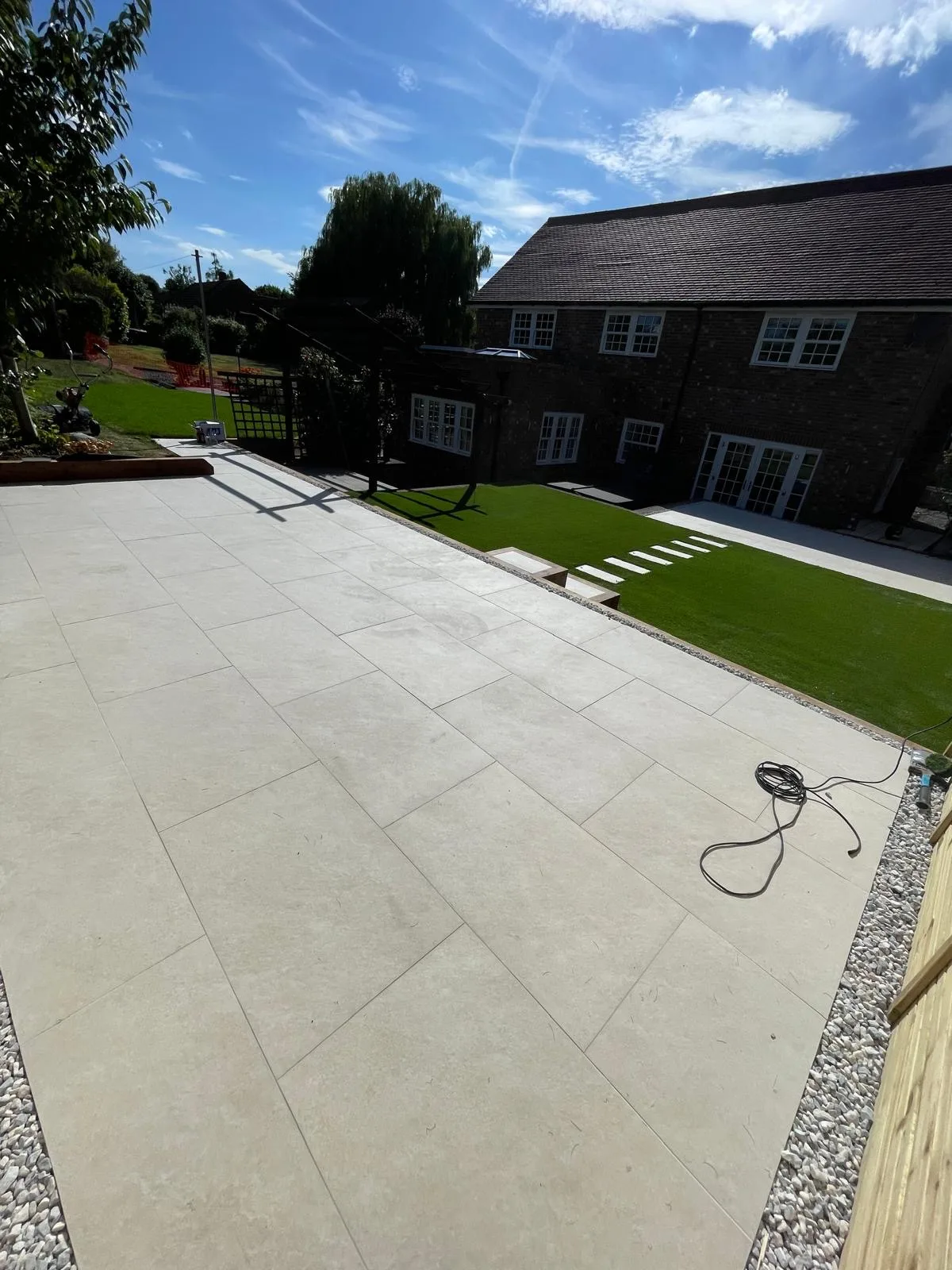 Finished garden with paved area