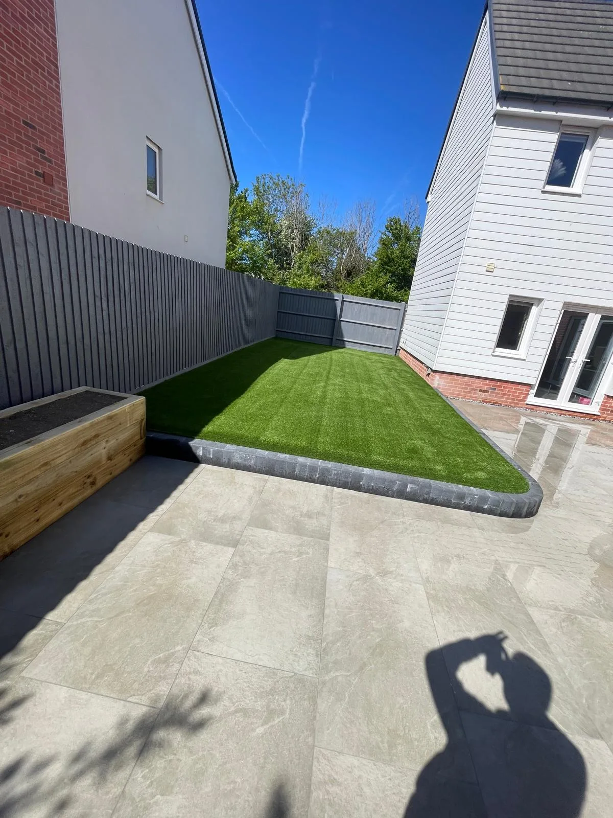 Finished landscaped garden