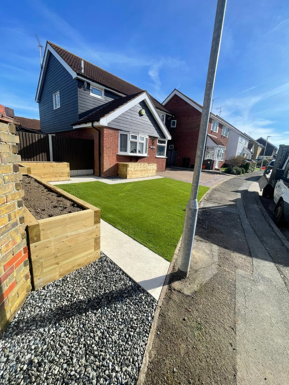 Finished landscaped garden