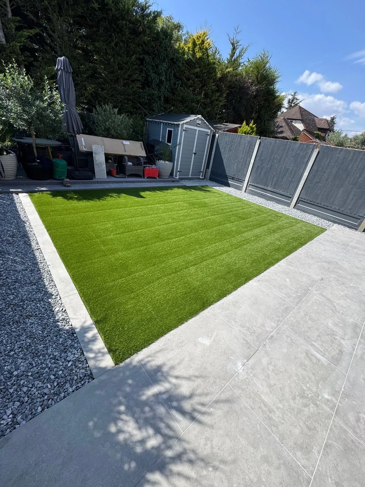 Finished landscaped garden