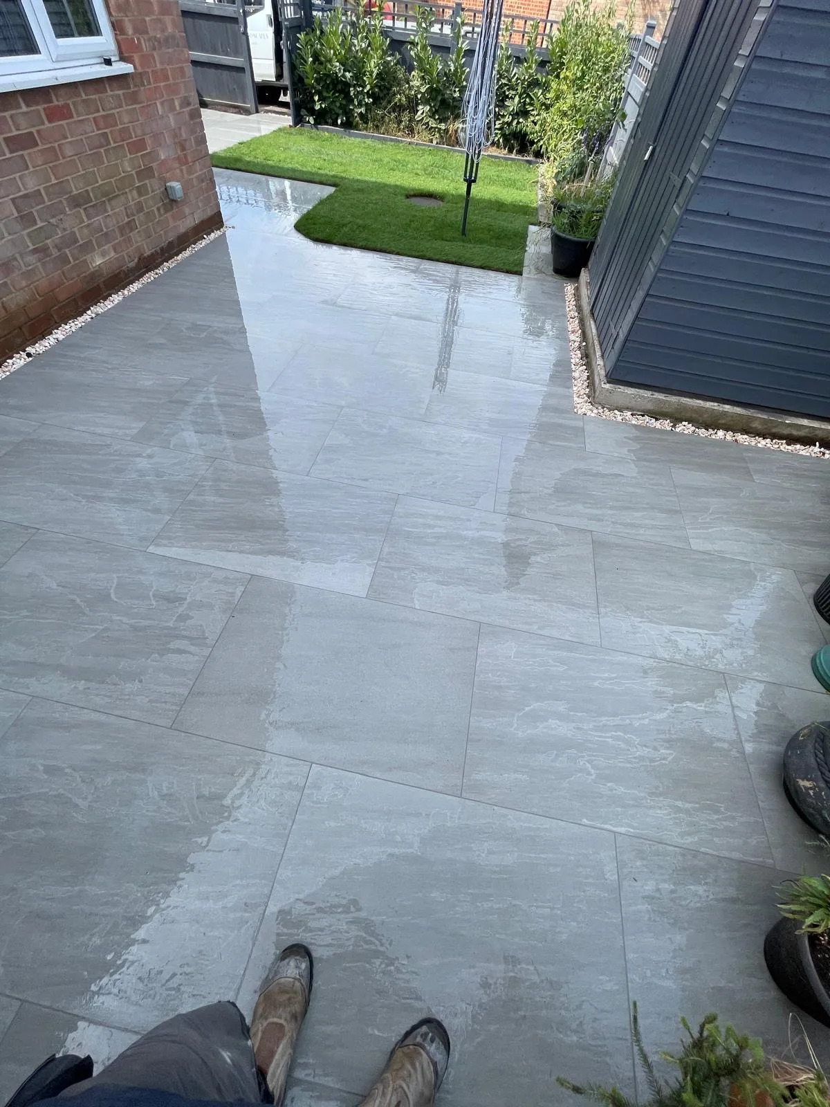Finished landscaped garden