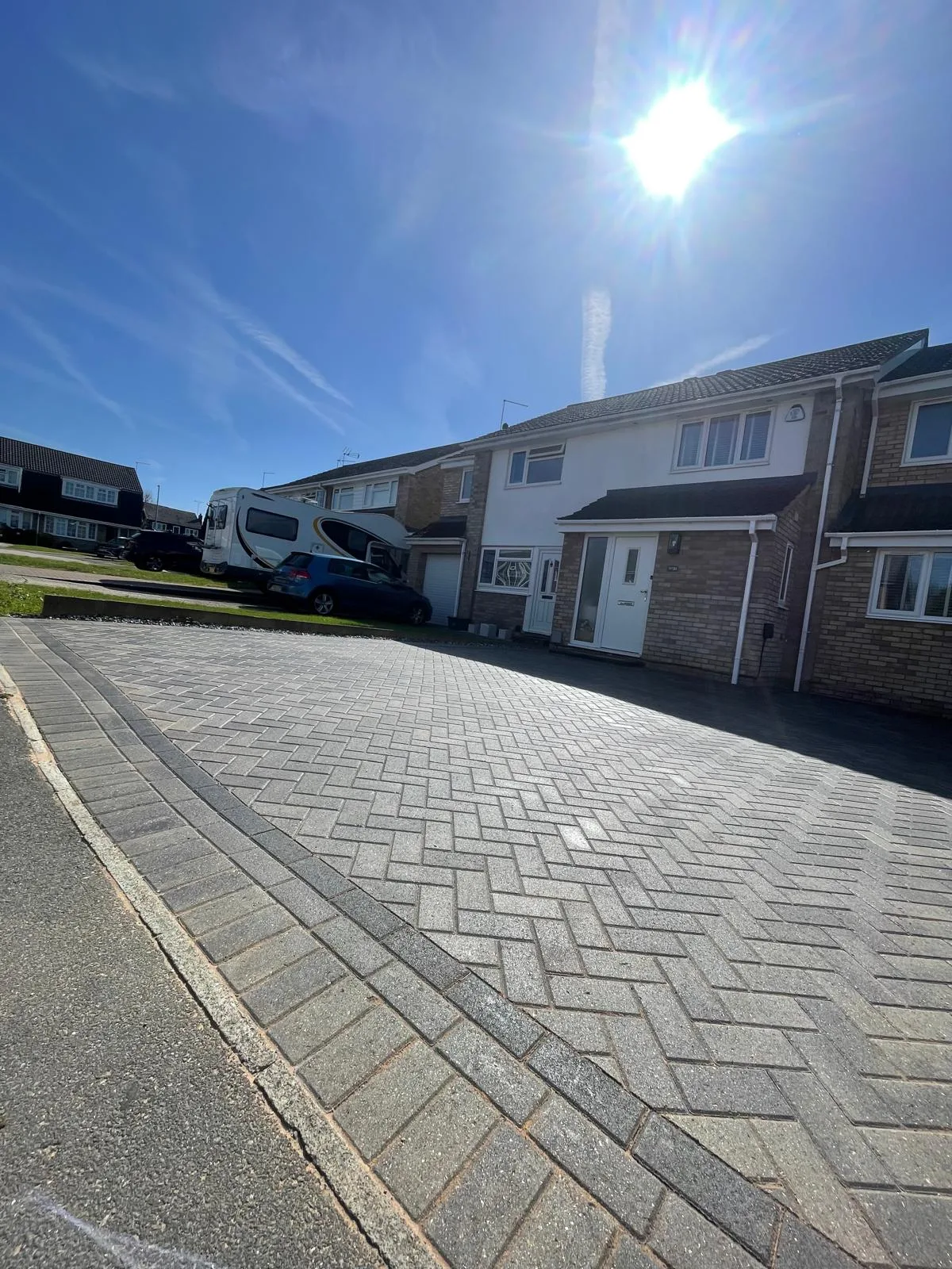 Finished paved driveway