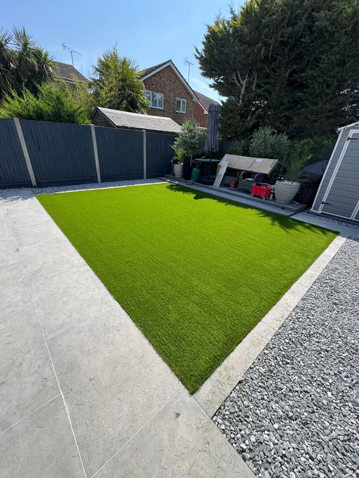 Boundary fencing beside a landscaped garden