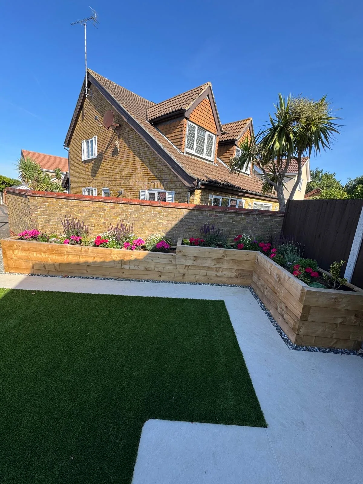 Finished landscaped garden