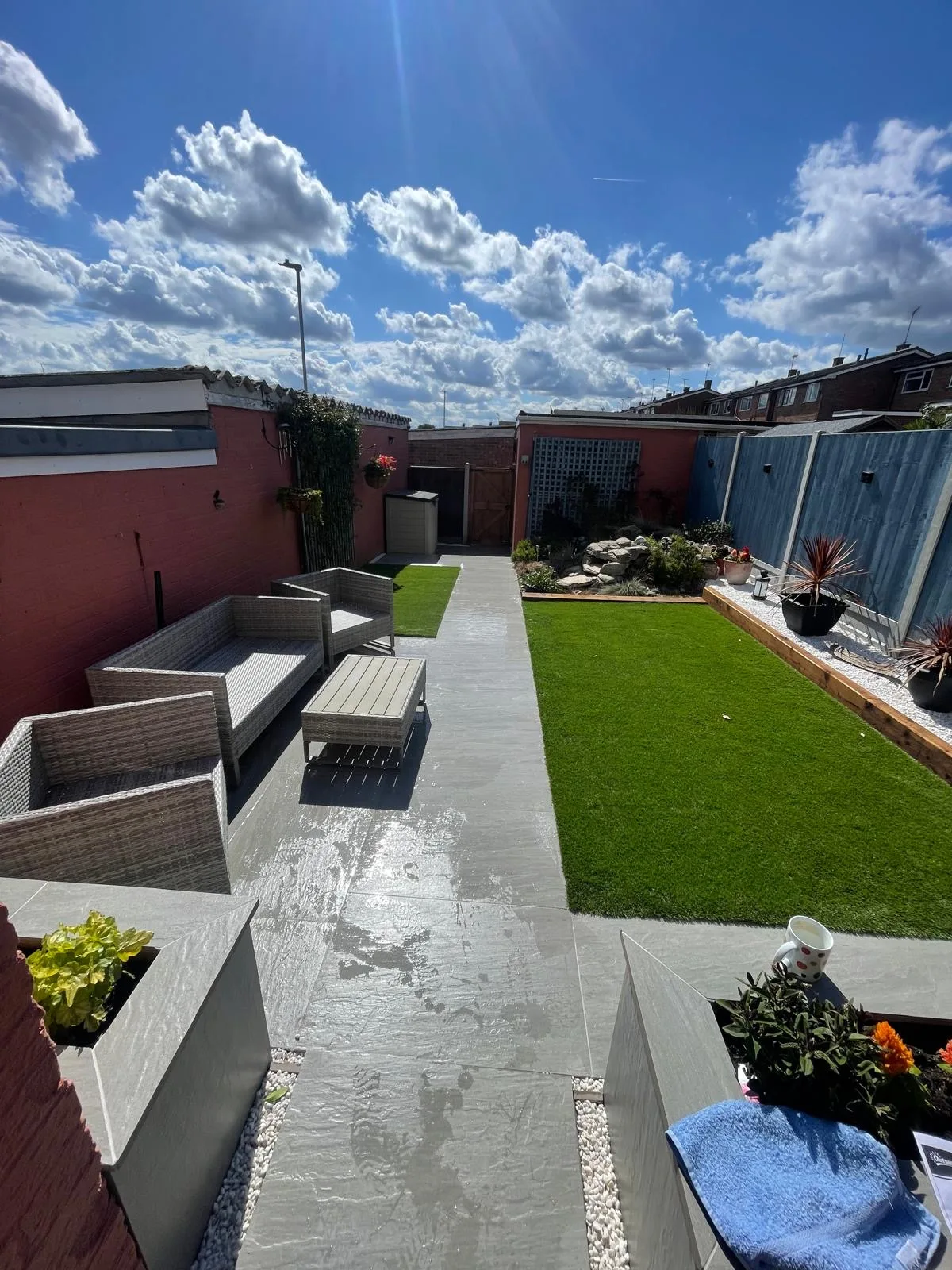 Finished landscaped garden